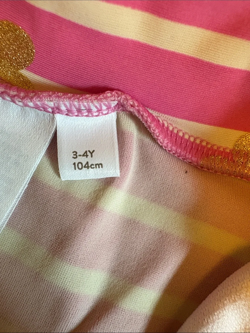 3-4 years Boden Rashguard One-Piece with Gold Flower Print
